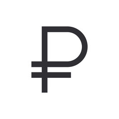 Fototapeta premium Ruble sign. Russian ruble. Vector money symbol. Bank payment symbol. Ruble symbol. Finance symbol. Cash icon. Currency exchange. Money. Financial operations. Coin icon.