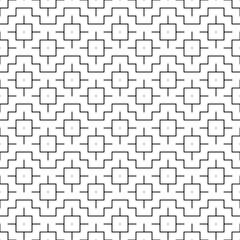 Seamless pattern with Inca crosses ornament. Ethnic embroidery background. Tribal wallpaper. Ethnical folk image. Tribe motif. Ancient mosaic. Digital paper for web design, textile print. Vector art.