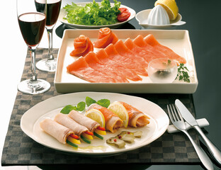 サーモンとハムのオードブル