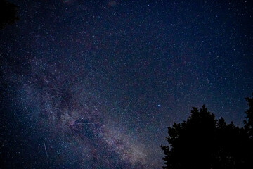 Fototapeta na wymiar Milky Way in the Night Sky over Glacier National Park in Montana