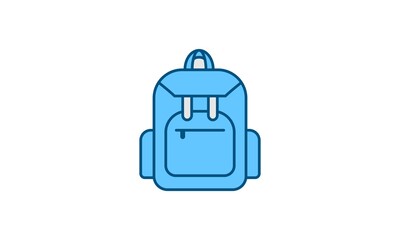Icon logo design for travel backpacks and schools.