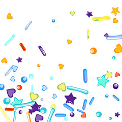 Sprinkles grainy. Cupcake donuts background.