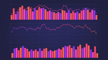 Set of Infographic dashboard template with charts, diagrams elements, online statistics and data analytics.