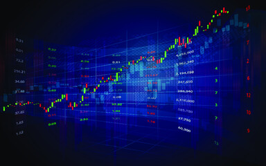 Stock market or forex trading candlestick graph in graphic design