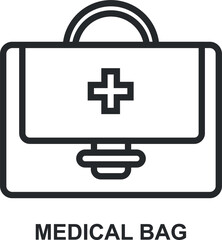 Medical bag icon, sign and symbol