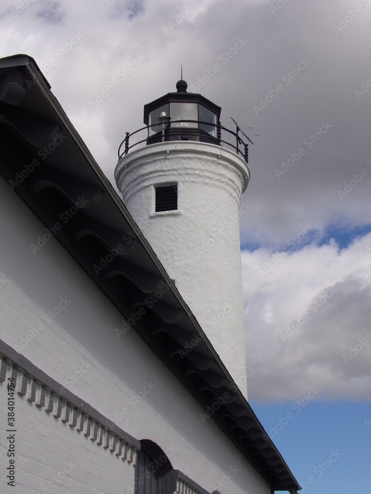 Wall mural lighthouse rooftop