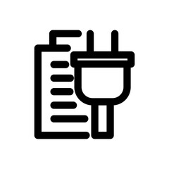 battery charge energy icon with outline style vector for your web design