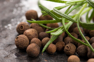 allspice with fresh rosemary