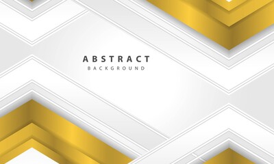 Abstract white background vector with gold arrow layer.
