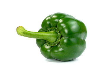 green sweet bell pepper  isolated on white background