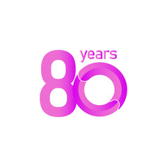 80 Years Anniversary Celebration Vector Template Design Illustration