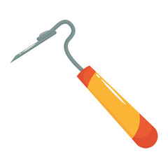 sickle gardening tool flat style icon