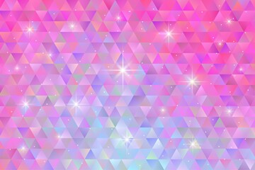 Geometric pattern background with blinked star light. Polygon wallpaper