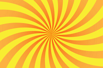 Red yellow orange rays in retro style on light background. Abstract background design. Summer background. Vector graphic.