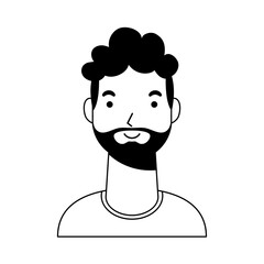 afro ethnic man with beard character icon