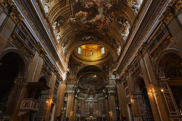 Fototapeta premium Vault from the Church of the Gesu in Rome, Italy