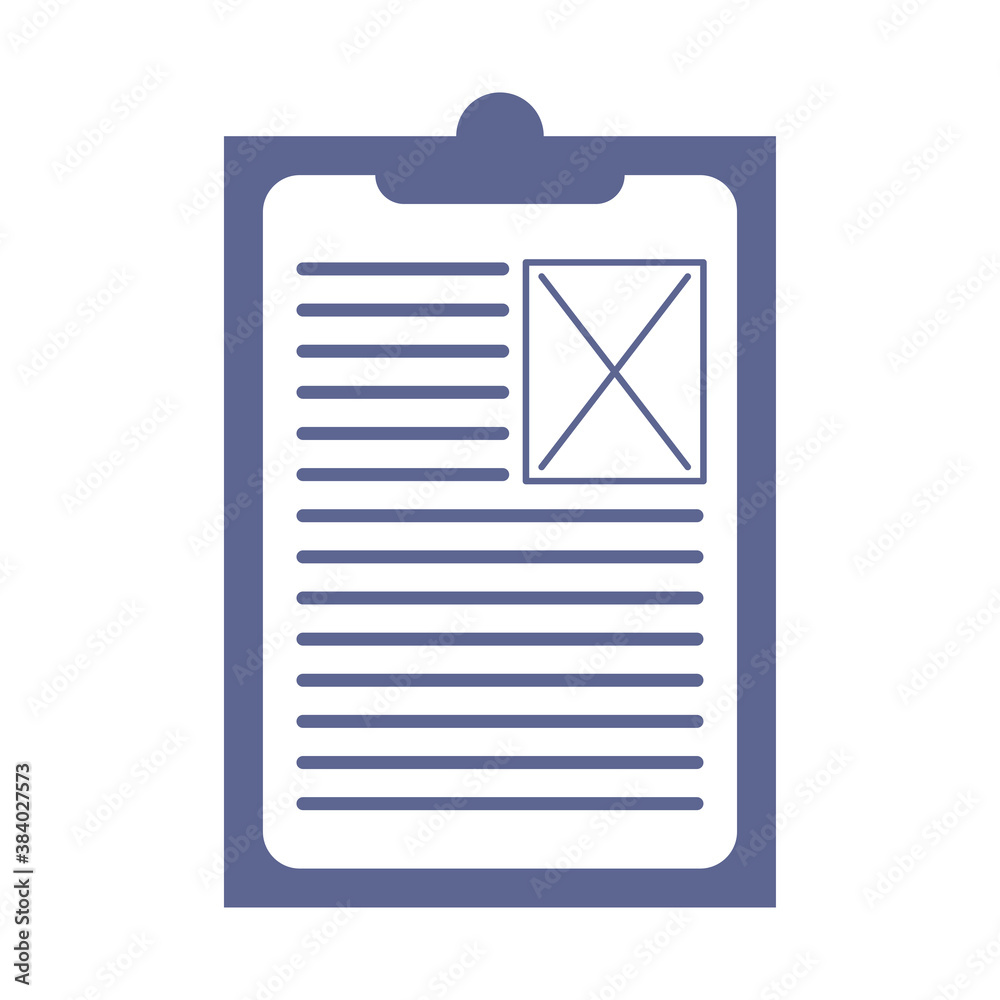 Poster checklist clipboard document isolated icon