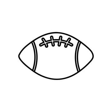 american football ball icon, line style