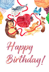 動物たちのバースデーカード