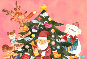 クリスマスカード(ピンク文字無し)