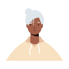 old afro ethnic woman character icon