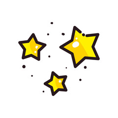 stars line and fill style icon vector design
