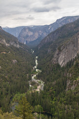 Fototapeta na wymiar Merced River flowing through Yosemite Valley, Yosemite National Park, California, USA