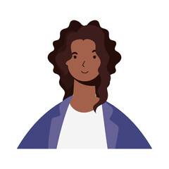 afro ethnic woman character icon