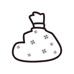 merry christmas santas bag line style icon vector design