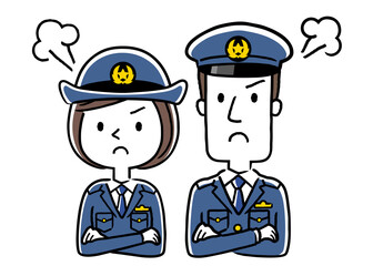 イラスト素材 男性警察官と女性警察官 Okサイン Wall Mural ケイーゴ K イラスト素材 男性警察官と女性警察官 Okサイン Wall Mural ケイーゴ K