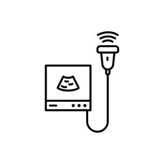 Ultrasound diagnosis medical line icon. Design template vector