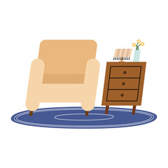 home chair and furniture vector design
