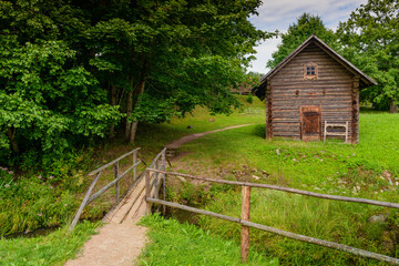 Beautiful landscape in an old village