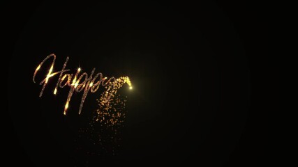 Happy new year 2021 sparkling year lettering with fireworks sparks and particles background. Merry Christmas and Happy New Year background, 4K - Powered by Adobe