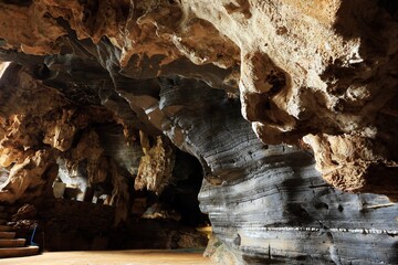 the beautiful underground cave in Thailand
