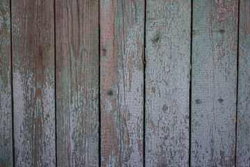 wooden background from old painted boards with peeling paint. vintage background