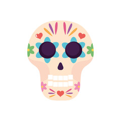 mexican sugar skull icon, colorful design