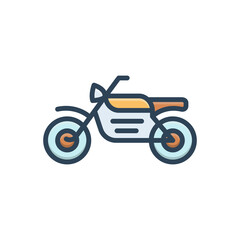 Color illustration icon for motorcycle