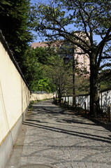 神田川沿いの土塀