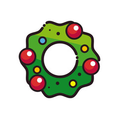 merry christmas crown line and fill style icon vector design