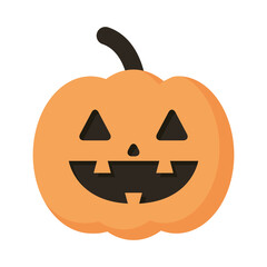 halloween pumpkin face style flat icon
