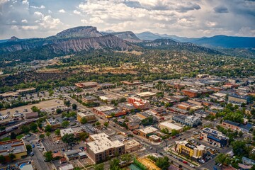 Aerial View of Durango, Colorado in Summer - obrazy, fototapety, plakaty