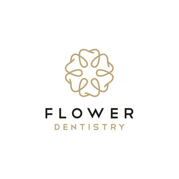 Beauty Flower Tooth or Fresh Floral Teeth logo design for Natural Dental Dentist Dentistry logo design