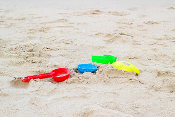Fototapeta na wymiar sand scoop on the sand