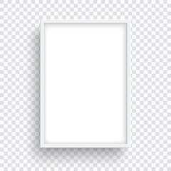 Obraz premium Rectangle white frame isolated on transparent background.