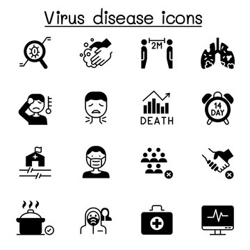 coronavirus, covid-19 icon set vector illustration graphic design
