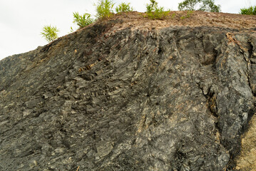 Faulting and fracturing in sedimentary rock. Highly deformation.