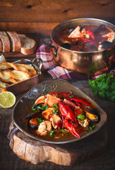 Bouillabaisse - a traditional Provençal seafood soup 