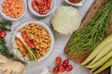 Fried Chicken Pop with Chili Scallions and tomatoes.