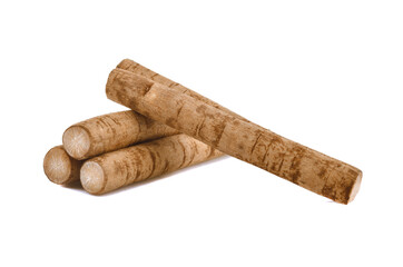 burdock roots or kobo isolated on white background